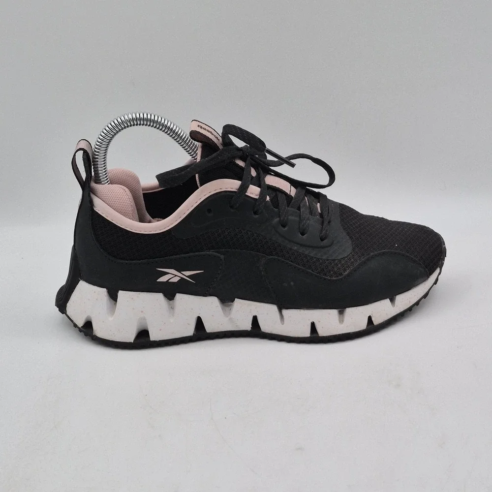 Reebok Shoes‎ Womens Size 6 Black Pink Mesh Zig Sole Running Athletic Sneakers